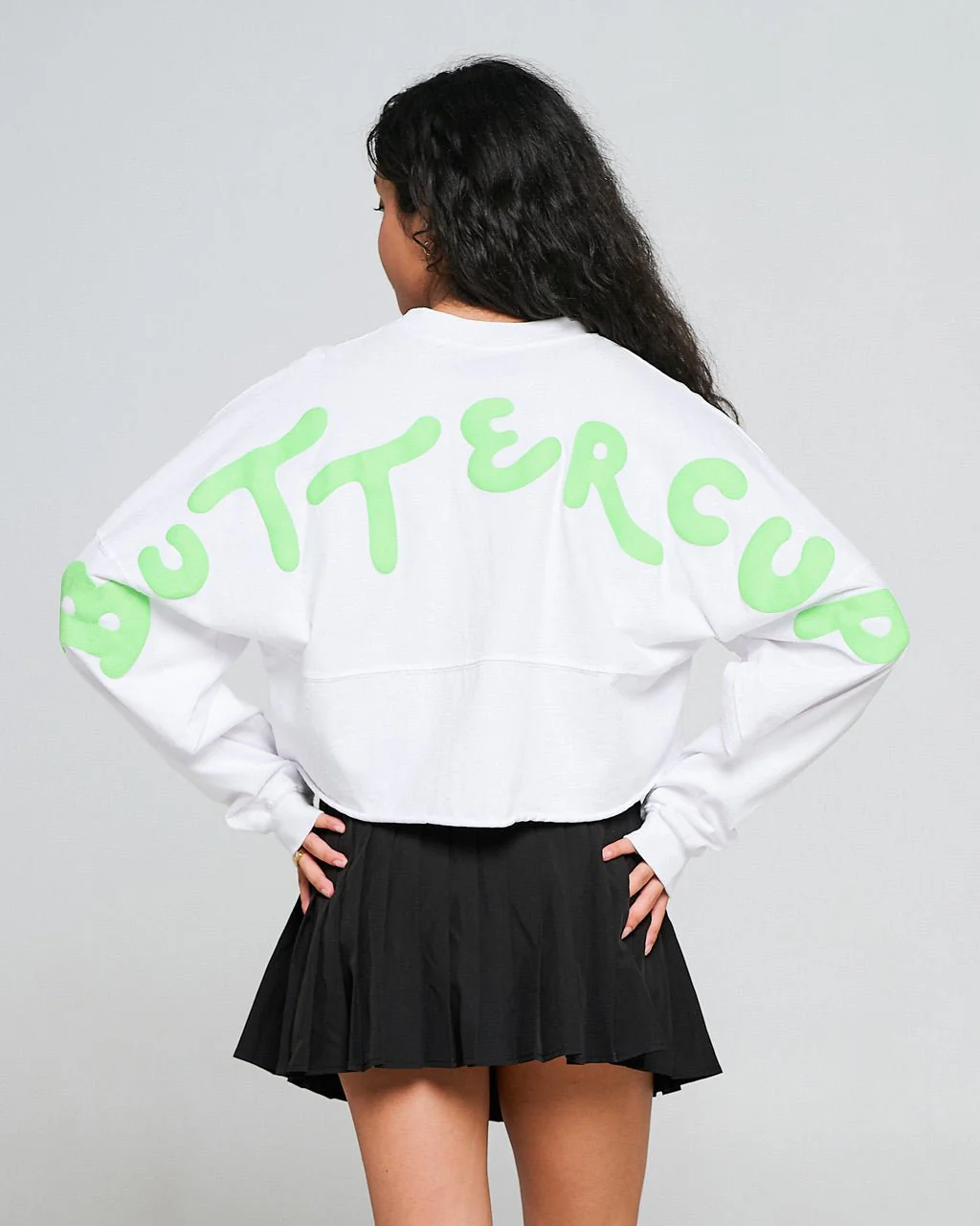 Buttercup™ The Power Puff Girls™ Raw Hem Crop Spirit Jersey® - Image 3
