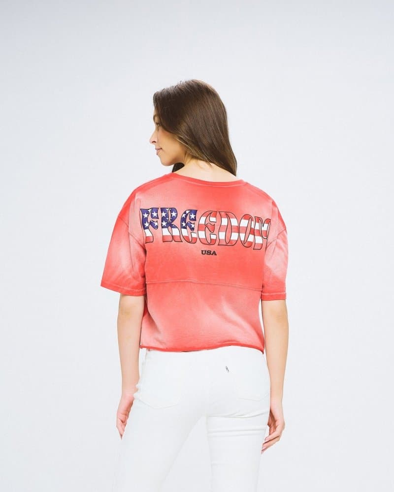 Freedom Vintage Red Cropped Short Sleeve Spirit Jersey® - Image 5