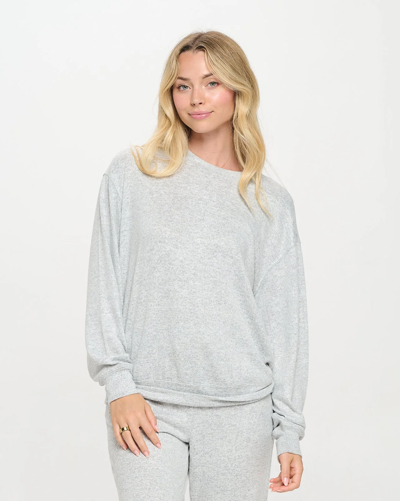 Luxe Brushed Girlie Banded Crew - Image 3