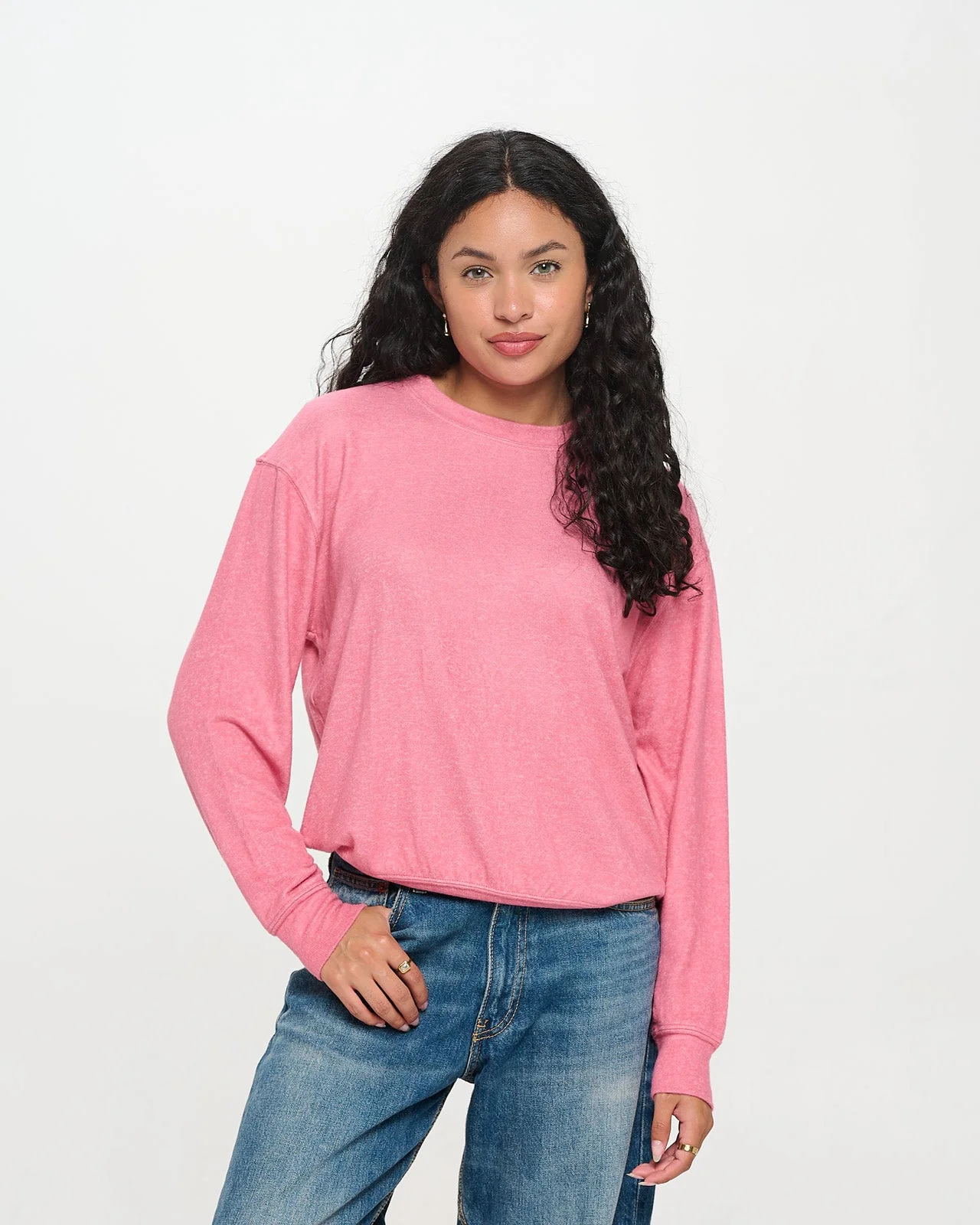 Luxe Brushed Girlie Banded Crew - Image 7