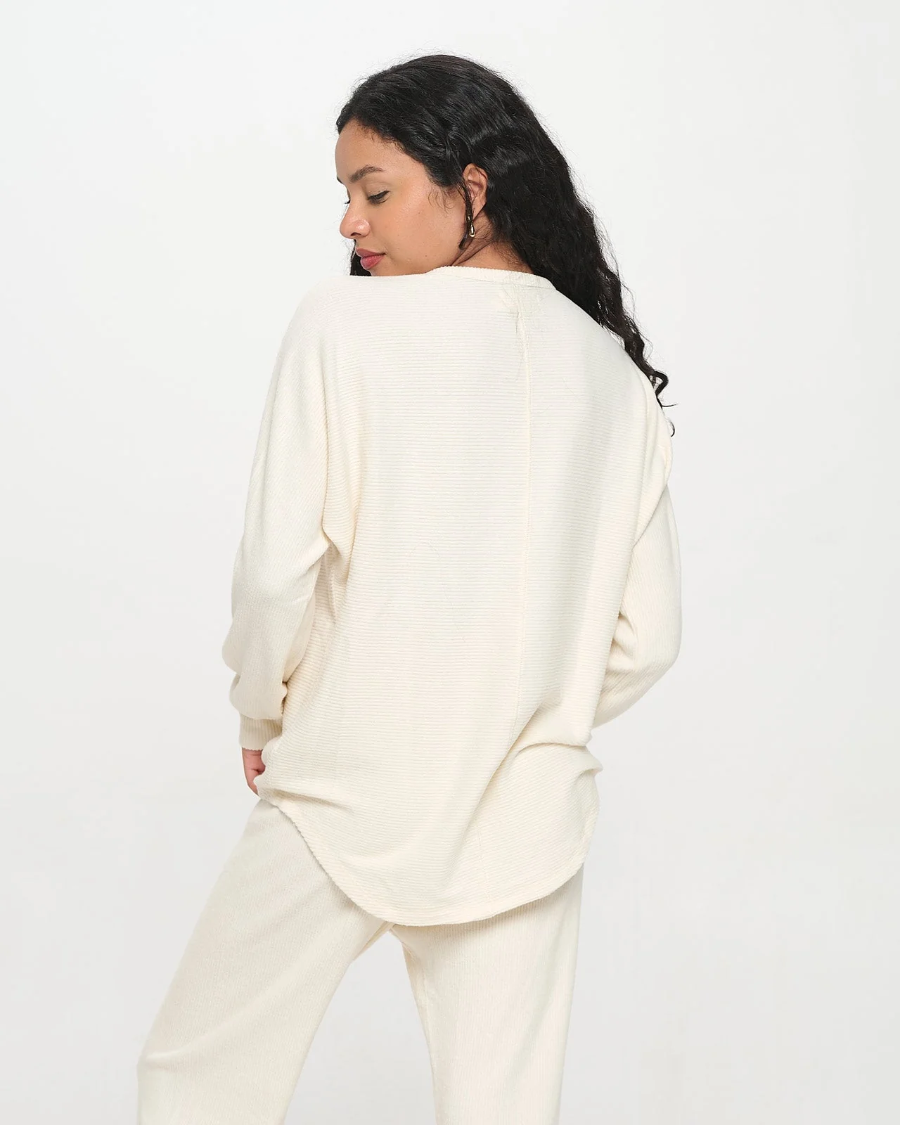 Luxe Brushed Rib Dolman High Low Top - Image 6