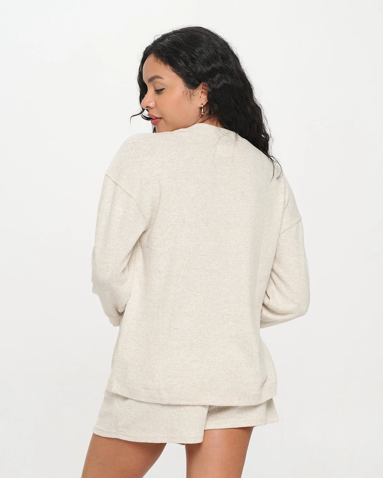 Luxe Brushed Swing V-Neck Top - Image 2