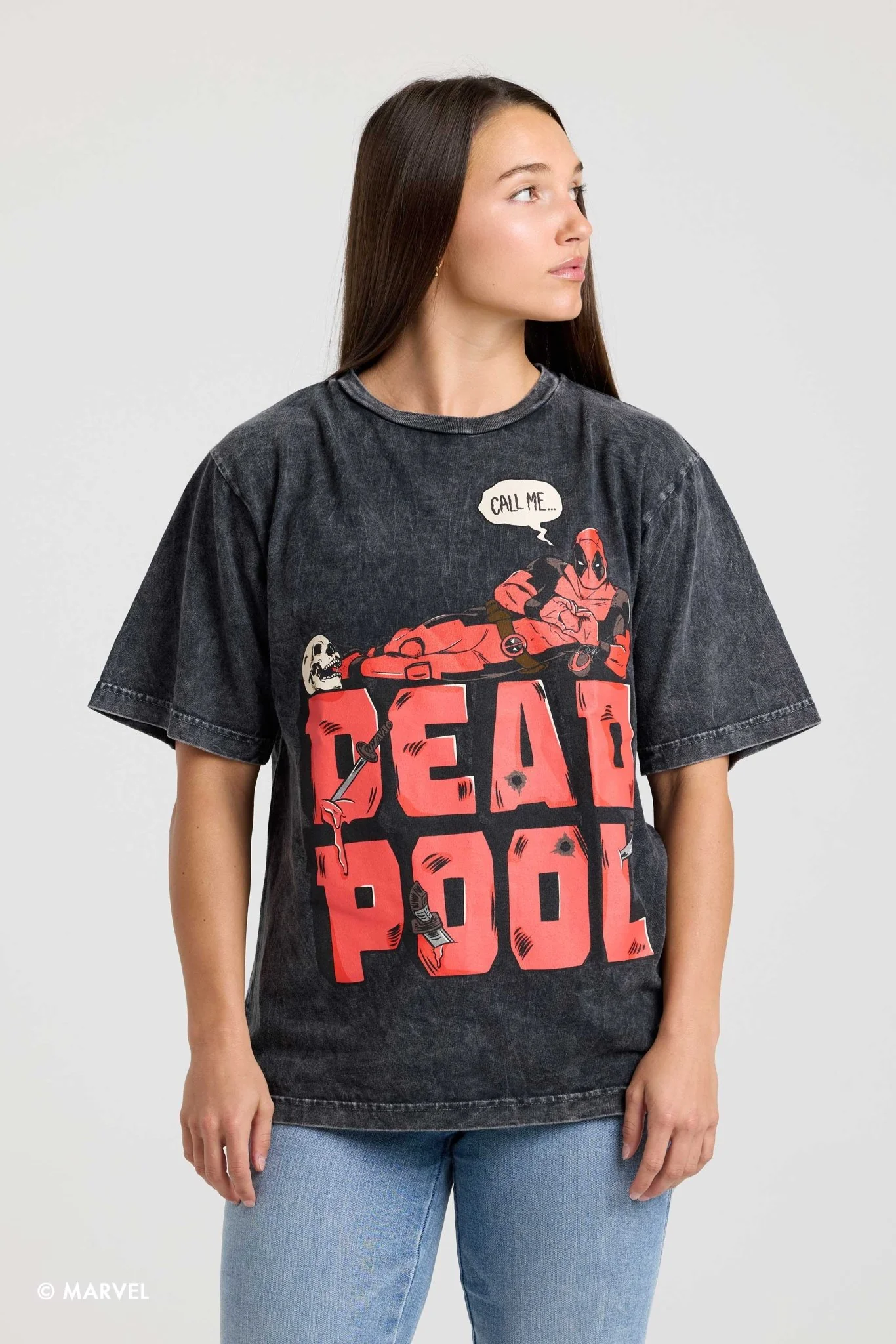 Marvel Deadpool "Call Me" Relaxed Tee